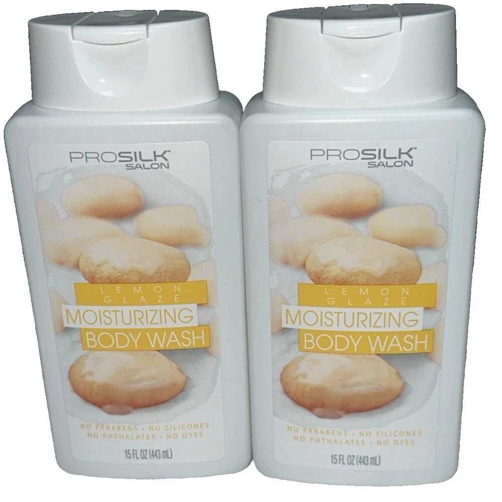 LOT OF 2--Pro Silk Salon LEMON GLAZE Moisturizing Body Wash 15oz New
